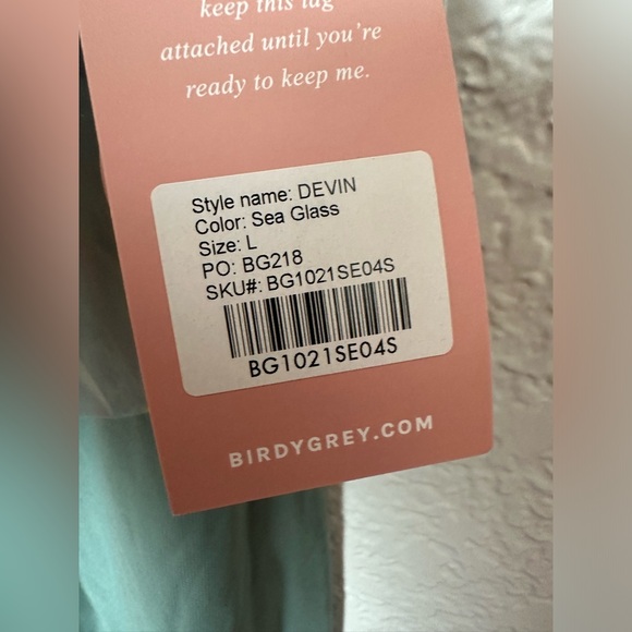 NWT Birdy Grey Devin Convertible Dress in Chiffon Sea Glass - Picture 6 of 8